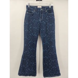 BDG Urban Outfitters Low‎ Rise Flare Jeans Blue Patterned Women's Size 25